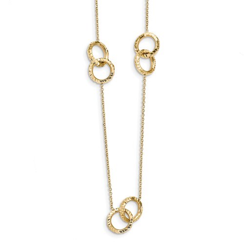 14k Gold Diamond Cut Polished Necklace - 16 in. 14k Gold Diamond Cut Polished Necklace - 16 in.