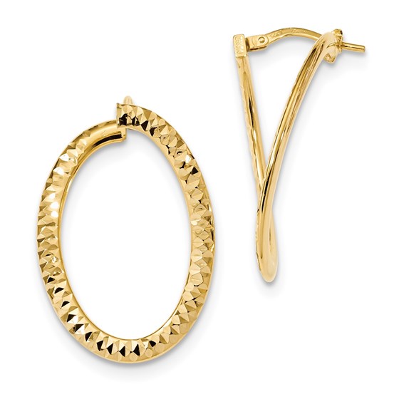 14k Gold Diamond Cut & Polished Twisted Hoop Earrings 14k Gold Diamond Cut & Polished Twisted Hoop Earrings