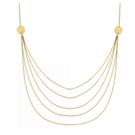 14k Gold Five Strand Necklace