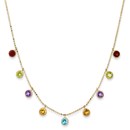 14k Gold Multi-Color Gemstone Necklace