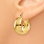 14k Gold Polished 10.5 mm Tapered Hoop Earrings