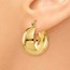 14k Gold Polished 10.5 mm Tapered Hoop Earrings