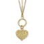 14k Gold Polished 3-Strand Diamond-Cut Heart Toggle Necklace