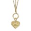 14k Gold Polished 3-Strand Diamond-Cut Heart Toggle Necklace