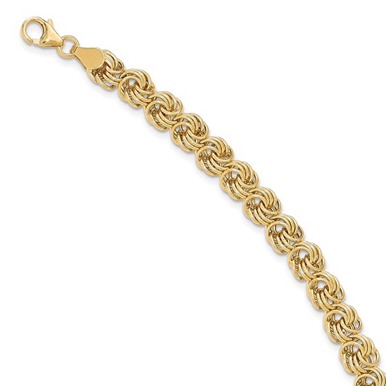 14k Gold Polished Circle Fancy Link Bracelet 14k Gold Polished Circle Fancy Link Bracelet