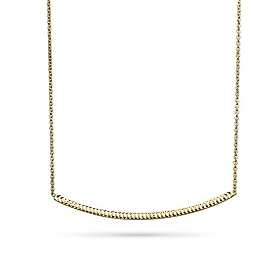 14k Gold Polished Diamond-Cut Bar Necklace 14k Gold Polished Diamond-Cut Bar Necklace