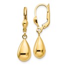 14k Gold Polished Fancy Dangle Leverback Earrings