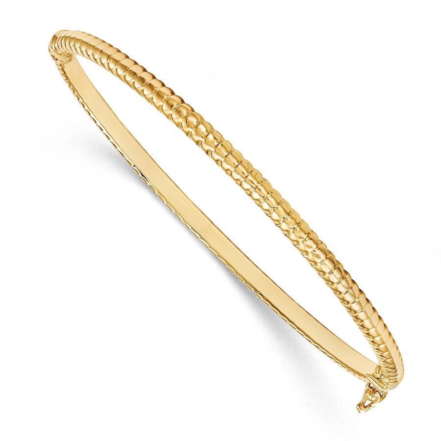 Buy 14k Gold Polished Hinged Bangle Bracelet APMEX