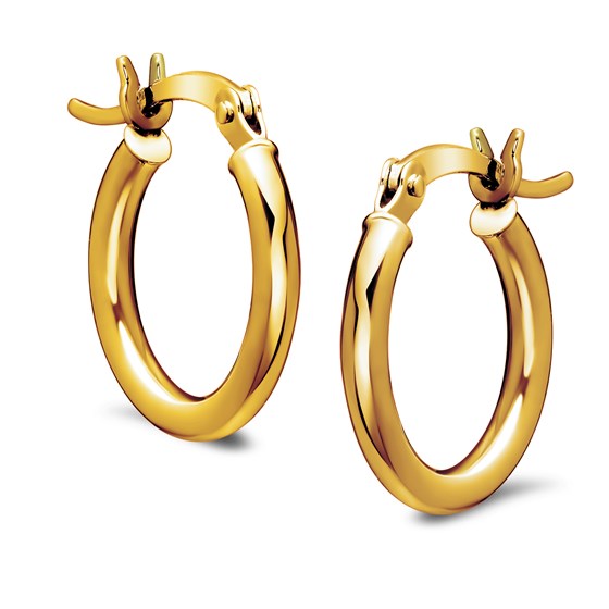 14k Gold Polished Hoop Earrings (Hinged post) 14k Gold Polished Hoop Earrings (Hinged post)