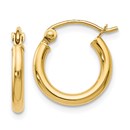 14k Gold Polished Hoop Earrings (Wire/Clutch back)