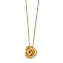 14k Gold Polished Puffed Rose Necklace