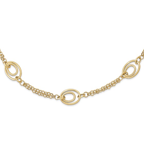 14k Gold Polished Textured Fancy Necklace 14k Gold Polished Textured Fancy Necklace