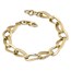 14k Gold Polished & Textured Hollow Bracelet