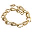 14k Gold Polished & Textured Hollow Bracelet