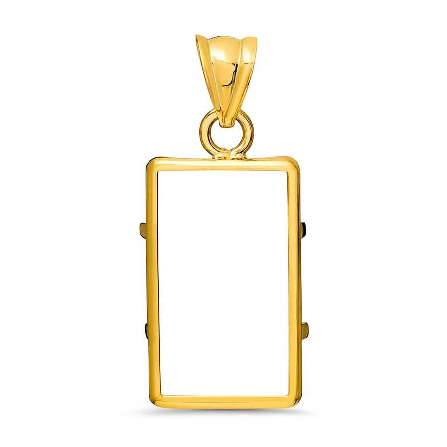 14K Gold Prong Plain-Front Bezel (2.5 gram Gold Bar) PAMP Suisse