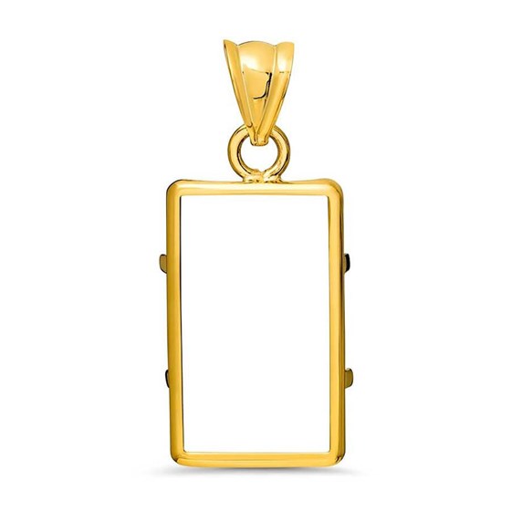 14K Gold Prong Plain-Front Bezel (2.5 gram Gold Bar) PAMP Suisse 14K Gold Prong Plain-Front Bezel (2.5 gram Gold Bar) PAMP Suisse