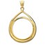 14K Gold Prong Tear Drop Coin Bezel - 22 mm