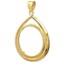 14K Gold Prong Tear Drop Coin Bezel - 27 millimeter