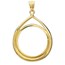 14K Gold Prong Tear Drop Coin Bezel - 27 millimeter