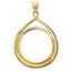 14K Gold Prong Tear Drop Coin Bezel - 32.7 mm