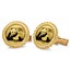 14k Gold Rope Polished Coin Cuff Links - 14 mm