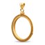 14K Gold Screw-Top Beaded Coin Bezel - 22 mm