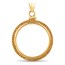 14K Gold Screw-Top Beaded Coin Bezel - 22 mm