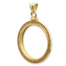 14K Gold Screw-Top Beaded Coin Bezel - 27 mm