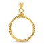 14K Gold Screw-Top D/C Coin Bezel - 25.1 mm