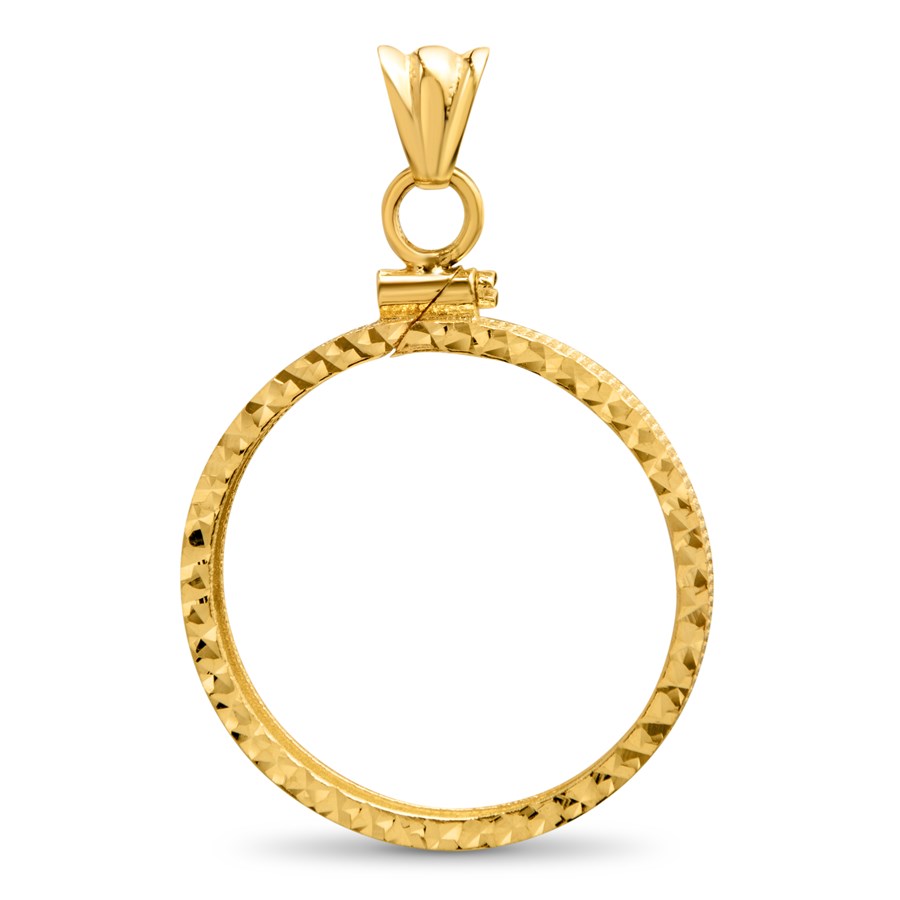 14K Gold Screw-Top D/C Coin Bezel - 25.1 mm
