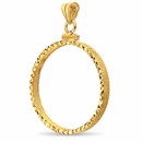 14K Gold Screw-Top D/C Coin Bezel - 30 mm