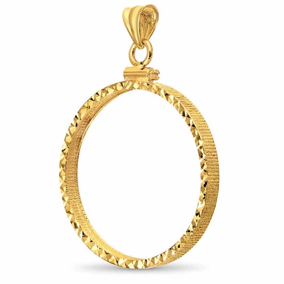 14K Gold Screw-Top D/C Coin Bezel - 30 mm 14K Gold Screw-Top D/C Coin Bezel - 30 mm