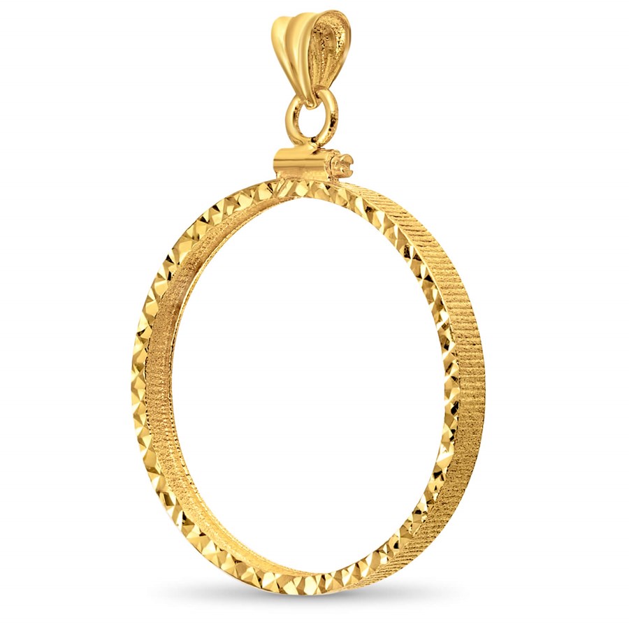 14K Gold Screw-Top D/C Coin Bezel - 32.6 mm