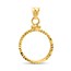 14K Gold Screw-Top Diamond-Cut Coin Bezel - 16.1 mm