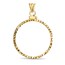 14K Gold Screw-Top Diamond-Cut Coin Bezel - 21.6 mm