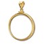 14K Gold Screw-Top Diamond-Cut Coin Bezel - 27 mm