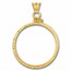 14K Gold Screw-Top Diamond-Cut Coin Bezel - 32.7 mm