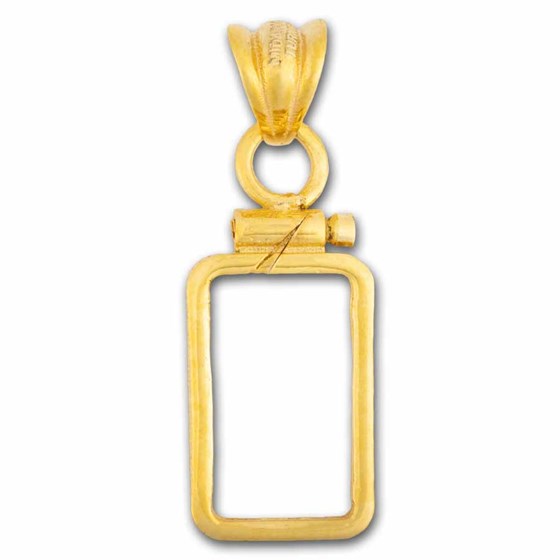 14K Gold Screw-Top Plain Bezel (1 gram Gold Bar) PAMP Suisse