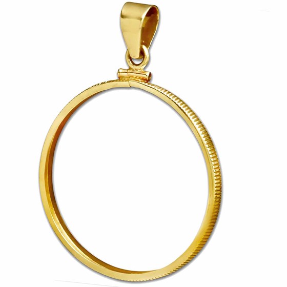 14K Gold Screw-Top Plain Coin Bezel (French 20 Francs) 14K Gold Screw-Top Plain Coin Bezel (French 20 Francs)