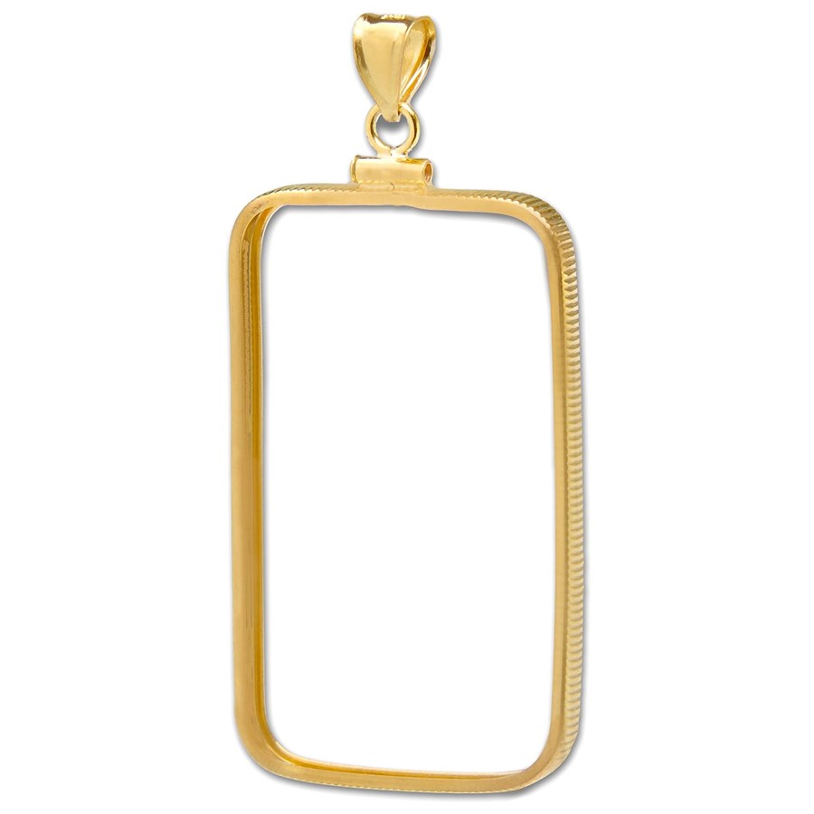 14K Gold Screw-Top Plain-Front Bezel (1 oz Gold Bar)