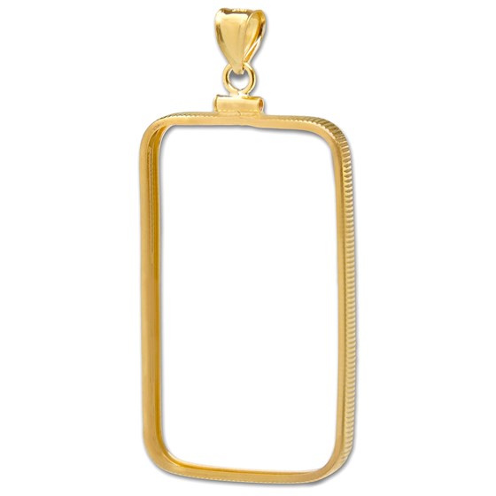 14K Gold Screw-Top Plain-Front Bezel (1 oz Gold Bar) 14K Gold Screw-Top Plain-Front Bezel (1 oz Gold Bar)