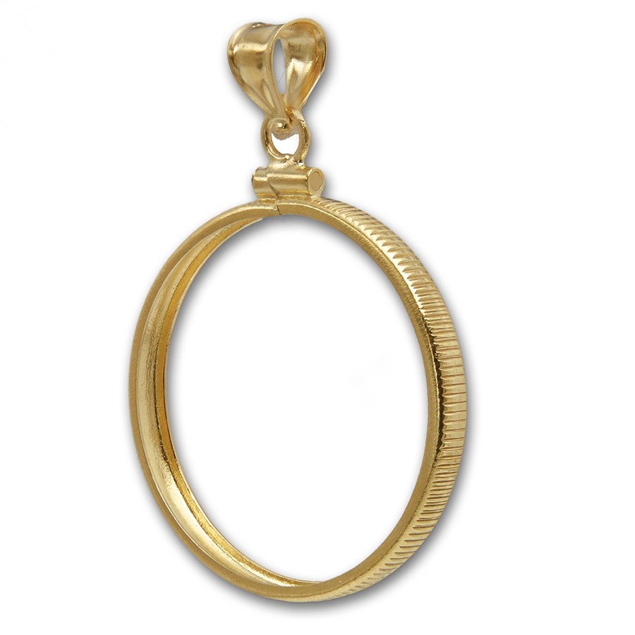 Buy 14K Gold Screw-Top Plain-Front Coin Bezel ($10 U.S. Gold) | APMEX
