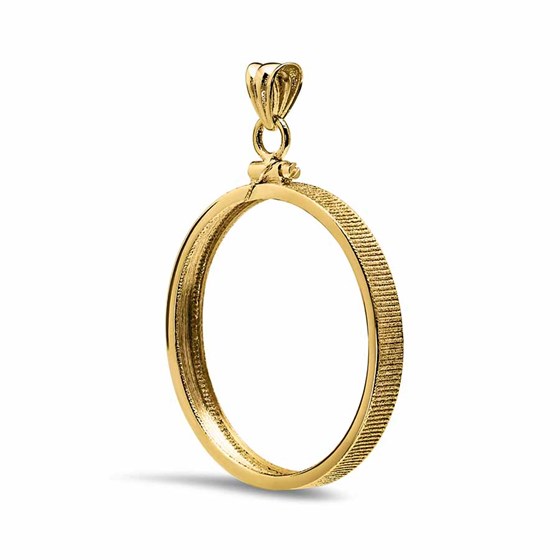 14K Gold Screw-Top Plain-Front Coin Bezel - 20 mm 14K Gold Screw-Top Plain-Front Coin Bezel - 20 mm