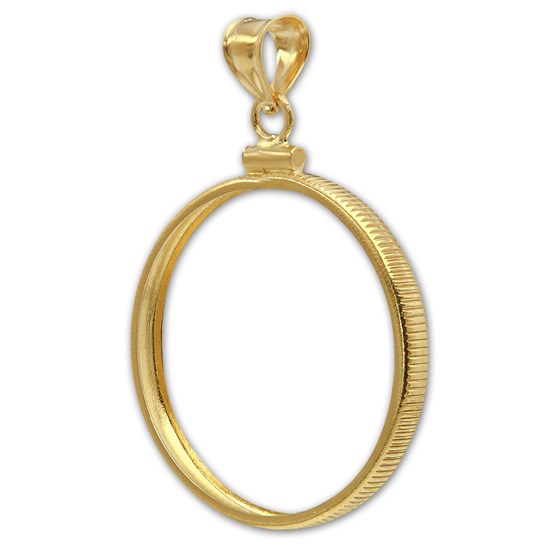 14K Gold Screw-Top Plain-Front Coin Bezel - 22 mm 14K Gold Screw-Top Plain-Front Coin Bezel - 22 mm
