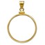 14K Gold Screw-Top Plain-Front Coin Bezel - 22 mm