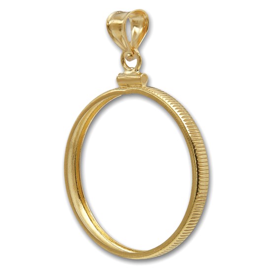 14K Gold Screw-Top Plain-Front Coin Bezel ($5 U.S. Gold) 14K Gold Screw-Top Plain-Front Coin Bezel ($5 U.S. Gold)