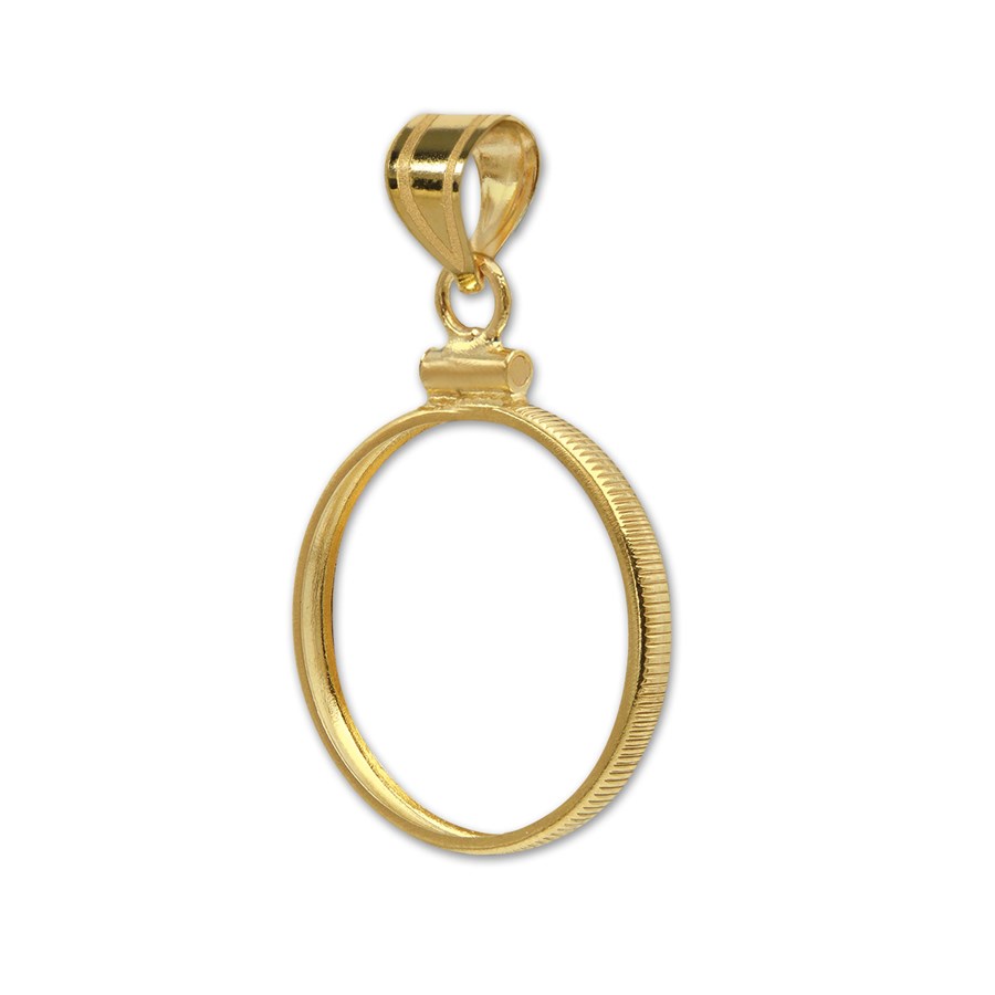 Buy 14K Gold Screw-Top Polished Coin Bezel - 14 mm | APMEX