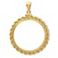 14K Gold Screw-Top Rope Polished Coin Bezel - 13 mm