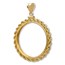 14K Gold Screw-Top Rope Polished Coin Bezel - 21.5 mm