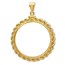 14K Gold Screw-Top Rope Polished Coin Bezel - 22 mm